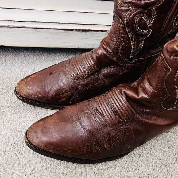Dan Post Milwaukee Cowboy Mignon Corona Brown Leather Western Boots - Mens 10.5B - Picture 2 of 8